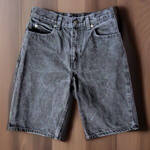 Canon River Blues Sears Y2K Girls Black Acid Wash Denim Shorts 14 Slim Retro